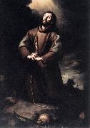 MURILLO, Bartolome Esteban St Francis of Assisi at Prayer sg oil painting